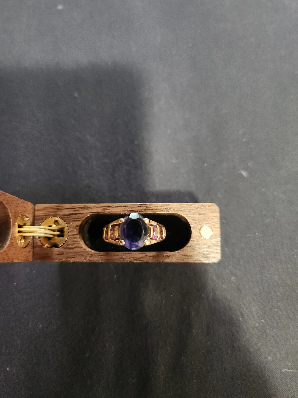 14k Gold 5-stone Purple Tourmalime Vintage Style Ring